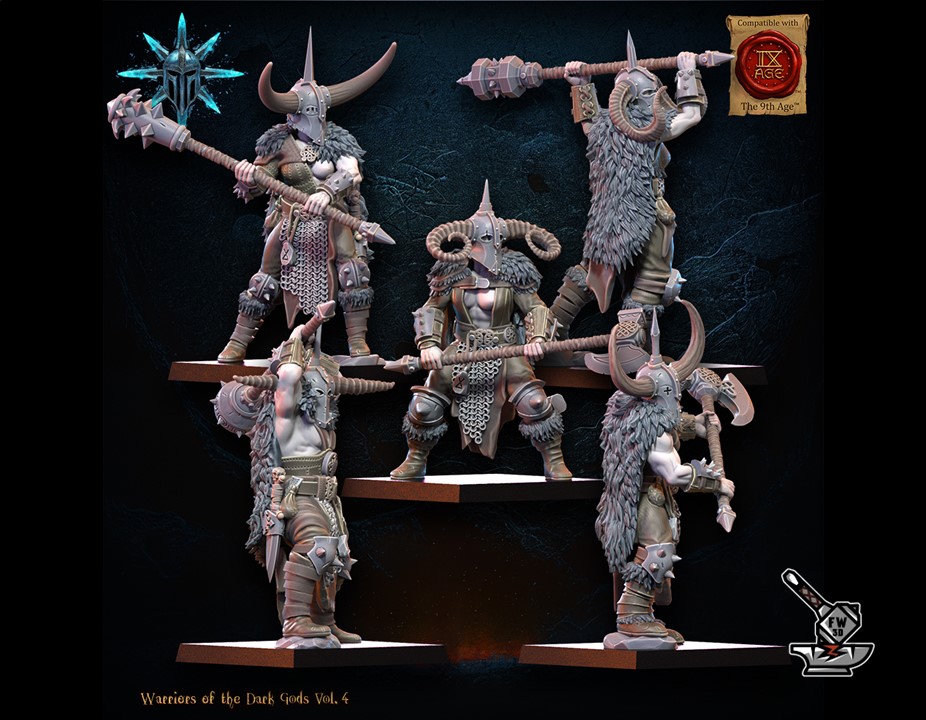 5 Warriors of the dark gods with heavy weapons (front row) - Image 3