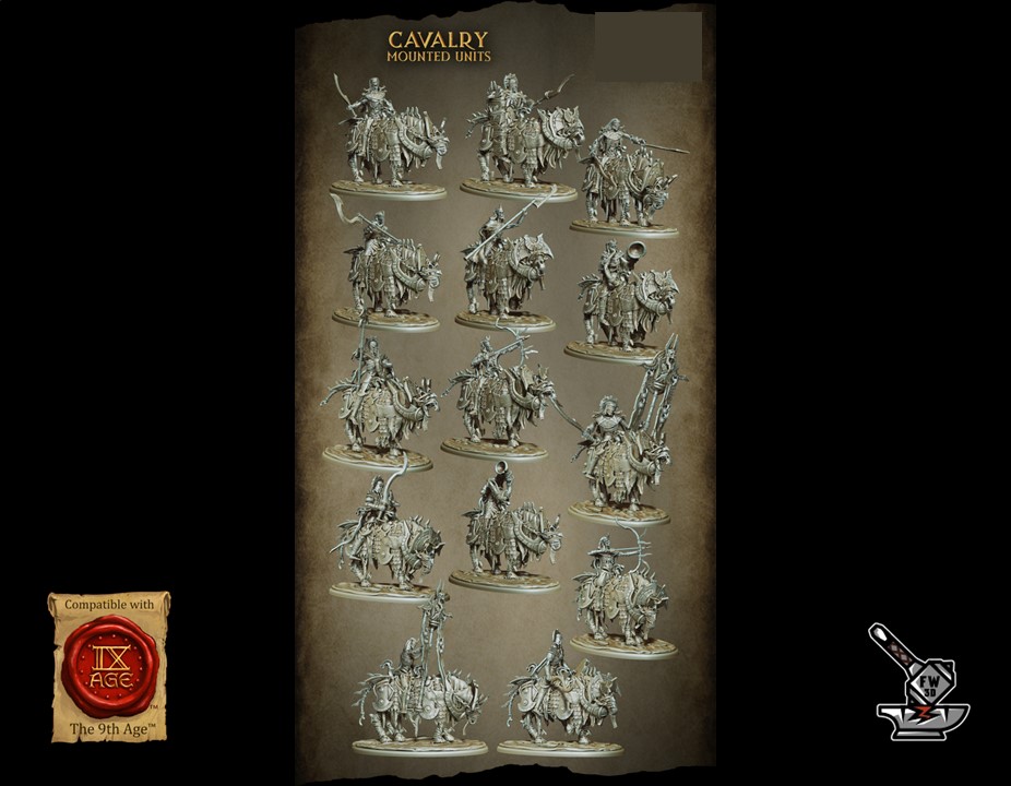 5 cavaliers Momie avec arcs