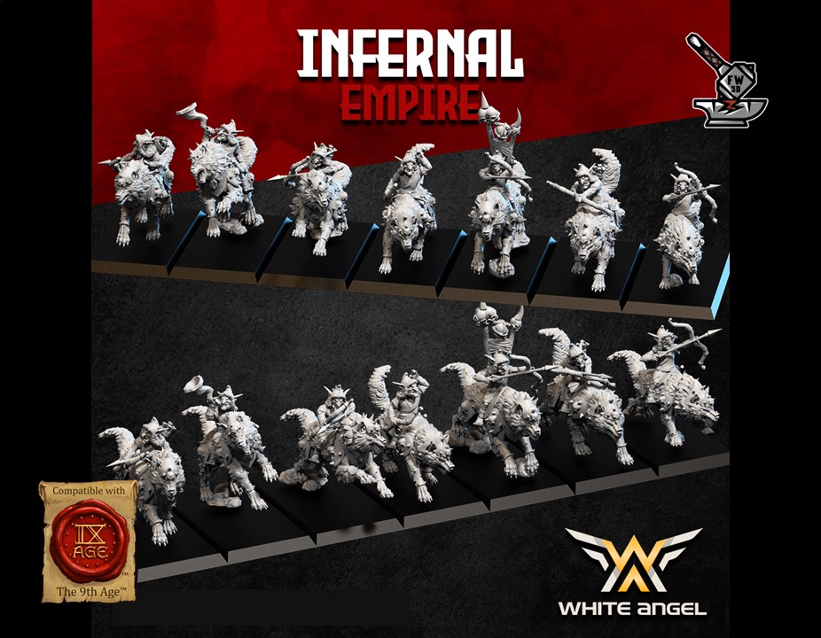10 archers Gobelins infernaux des Nains infernaux montés sur loups – Image 2