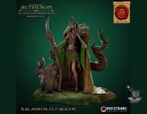 Galadren, reine des gardes de la marche avec socle décoré
