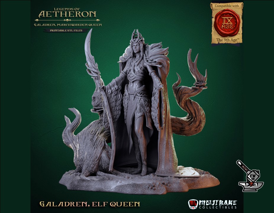 Galadren, reine des gardes de la marche avec socle décoré – Image 2