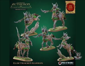 5 Crestborn Vanguards avec socles décorés