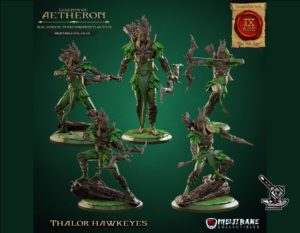 5 Thalor Hawkeyes avec socles décorés