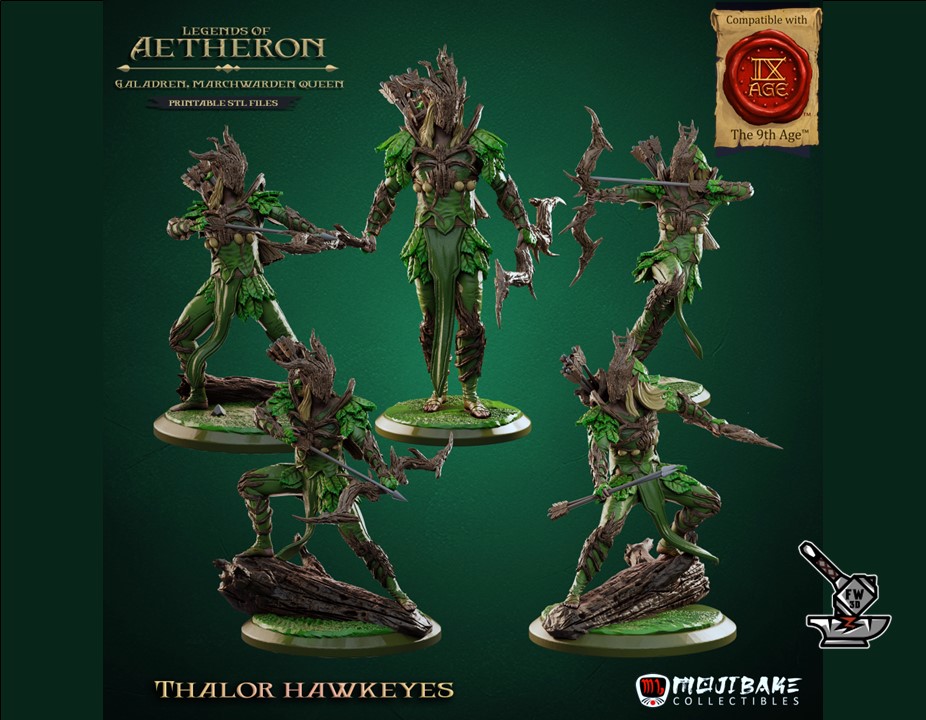 5 Thalor Hawkeyes with decorated bases