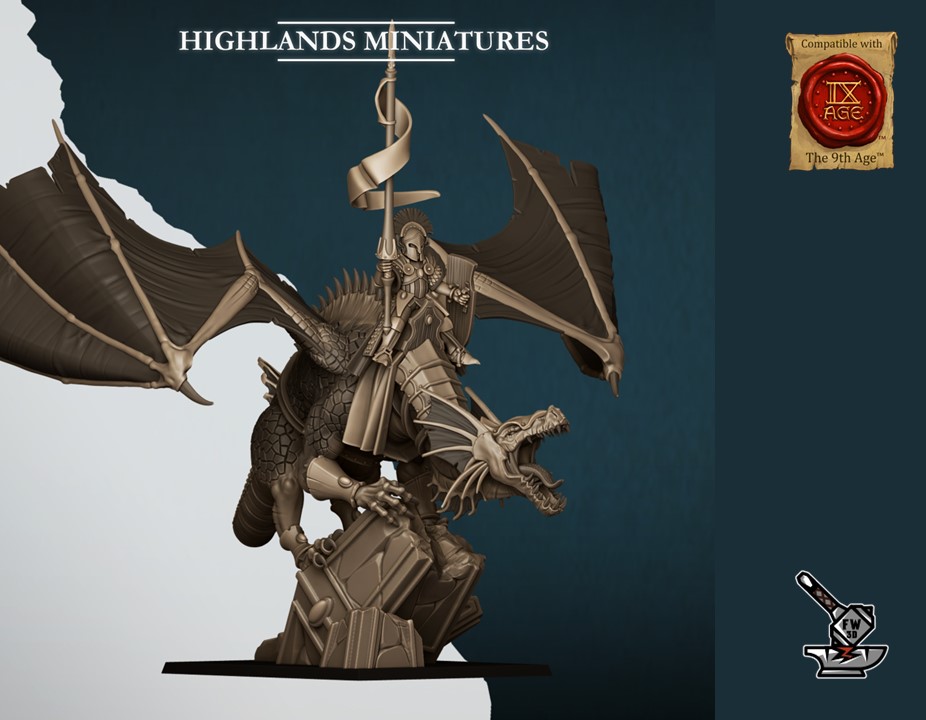 Aegean Elf Lord with spear on dragon - Image 4