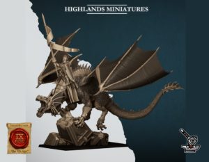 Seigneur Aegean Elfe avec lance sur dragon