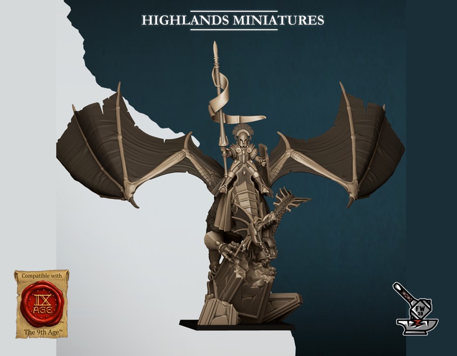 Aegean Elf Lord with spear on dragon - Image 3