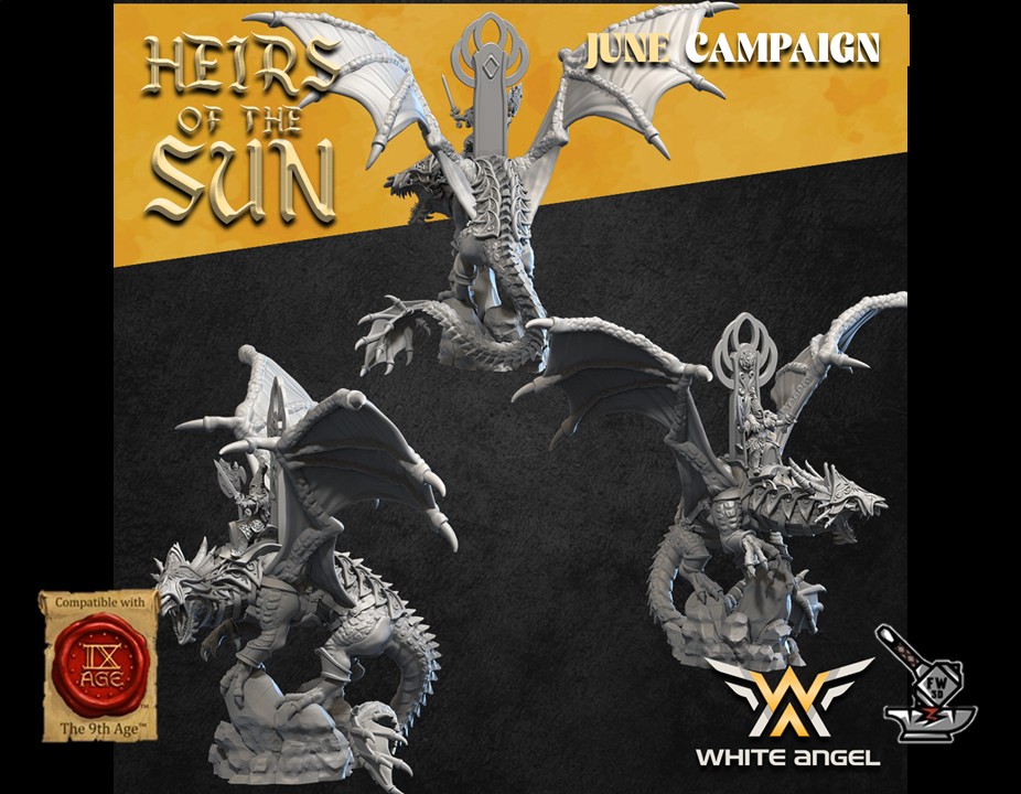 Archimage Elfe du Lion Heirs of the Sun sur dragon du Lion