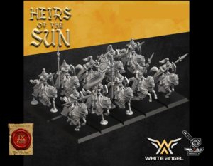 5 gardes impériaux montés des Elfes du Lion Heirs of the Sun