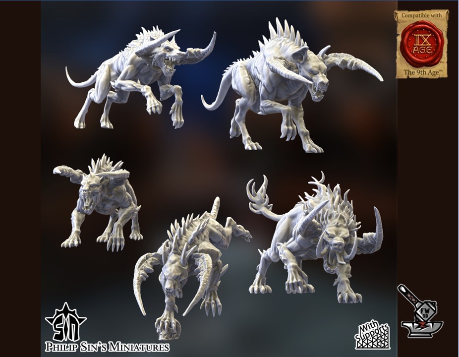 5 Chaos Warhounds