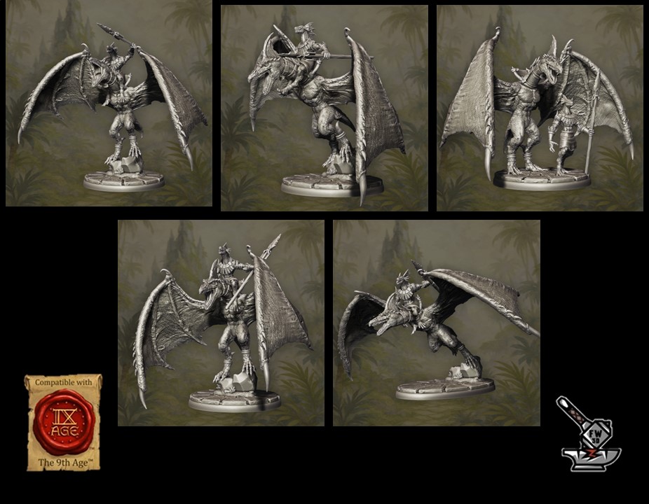 5 Winged Chaos Riders with Spears