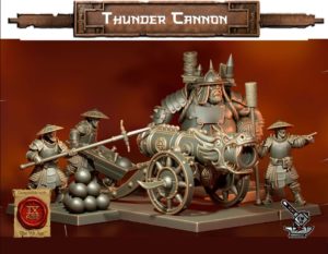 Canon du tonnerre de l'Empire Céleste avec artilleur Ogre (2 versions) (Thunder cannon)