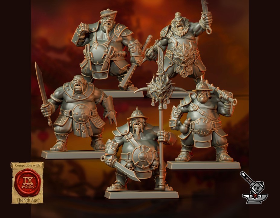 5 Mercenaires de Jade Ogres de l'Empire Céleste (Jade Ogre Mercenaries)
