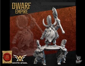 Roi tueur sur bouclier de l'Empire Nain