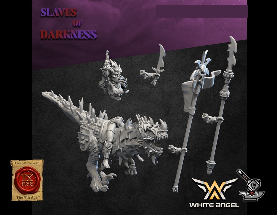 Sorcière Elfe noire sur raptor - Image 3