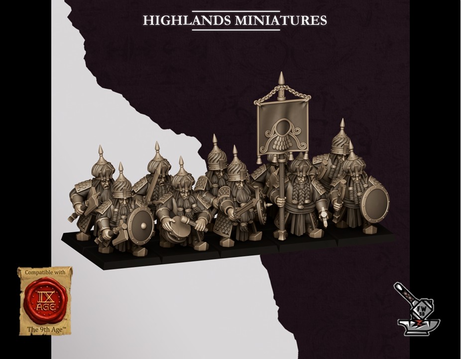 10 Guerriers des Sons of Marduk avec armes et boucliers