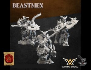 3 Beast Ogres avec armes à deux mains