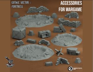 Gothic Sector: Pack d'accessoires de terrain en résine et cratères en PLA
