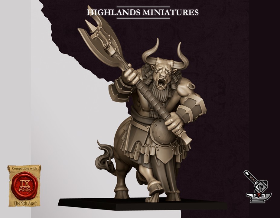 3 Minotaures Sons of Marduk avec haches à deux mains – Image 5