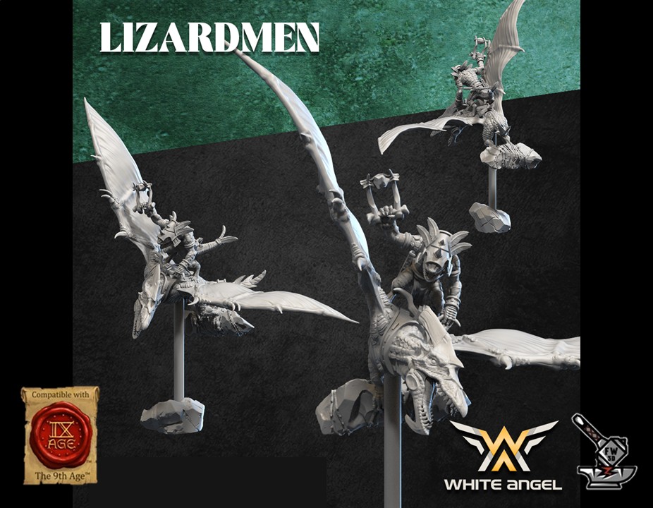 3 Skycrawler Lézards avec griffes et boucliers