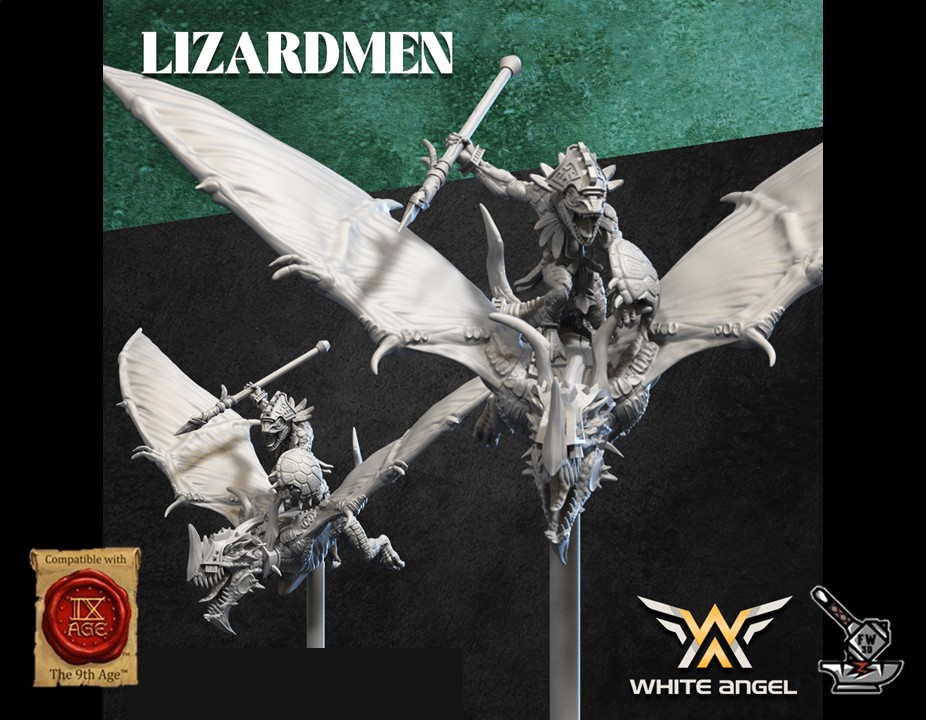 3 Skycrawler Lizards with Spears and Shields - Image 2