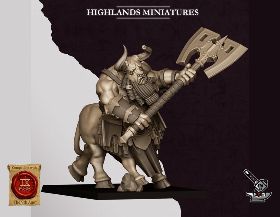 3 Minotaures Sons of Marduk avec haches à deux mains – Image 3