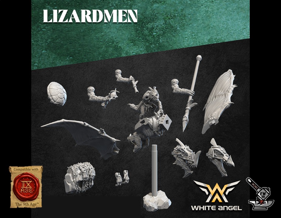 3 Skycrawler Lézards avec sarbacanes et boucliers - Image 2
