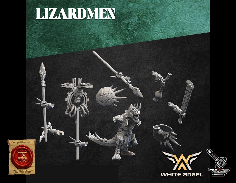 10 Lézards Slippery avec lances et boucliers – Image 2