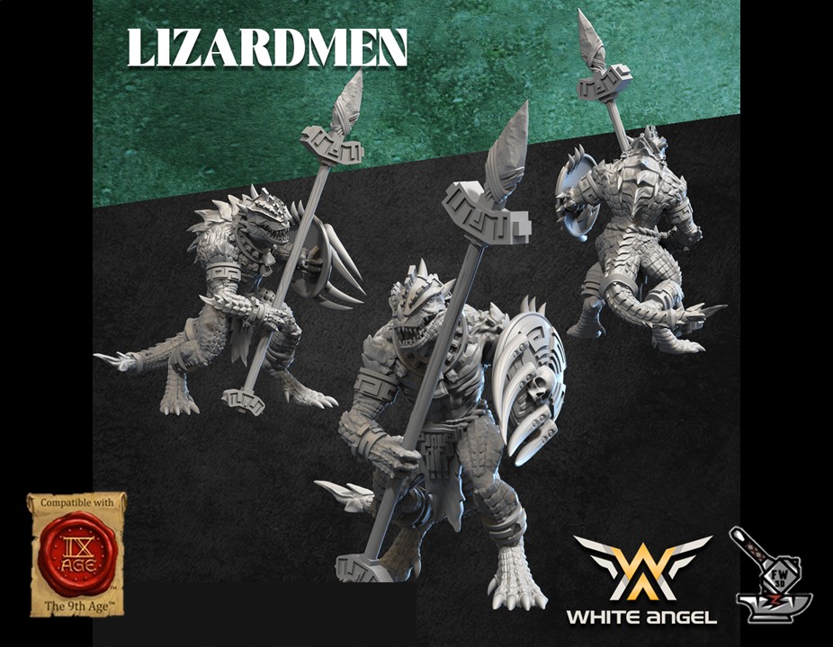 10 Guerriers Lézards avec lances et boucliers - Image 2