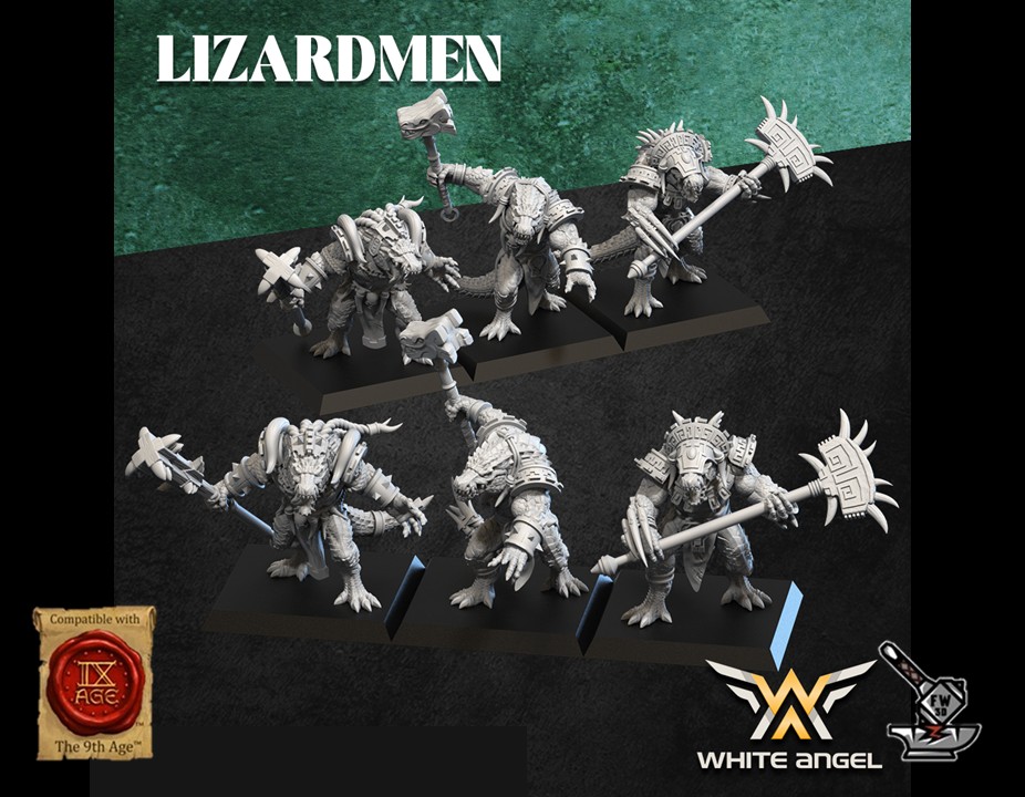 3 Crocogators Lézards avec armes lourdes